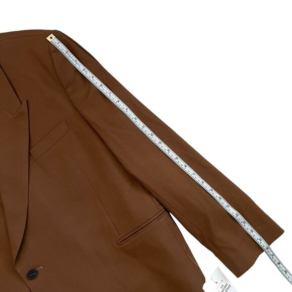 Asos Mens Longline One Button Blazer Brown 46 Regular NWOT Preppy‎ Academia Fall - Picture 16 of 16